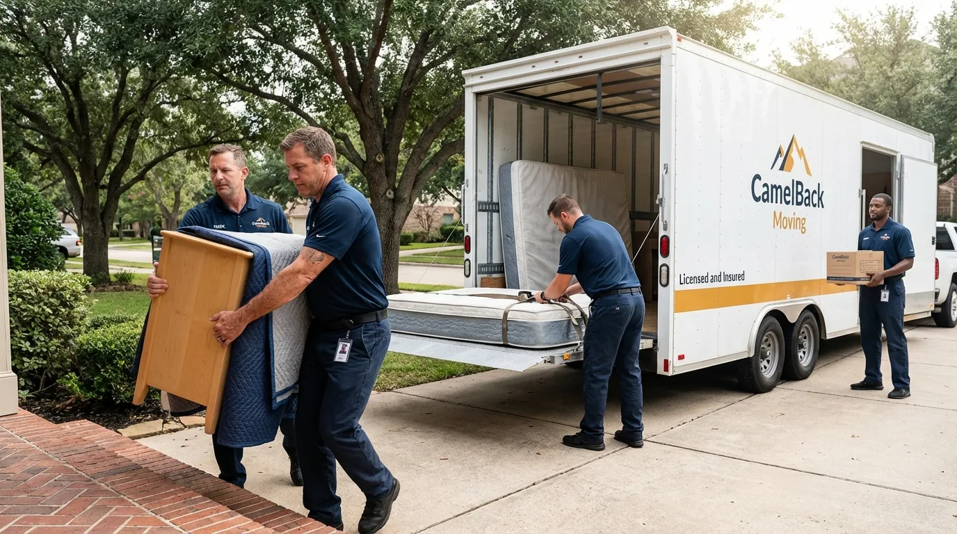 Crew loading residential truck for cross-state move from Ocala, FL